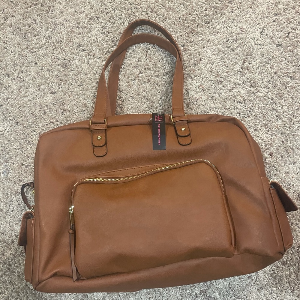 brown travel bag